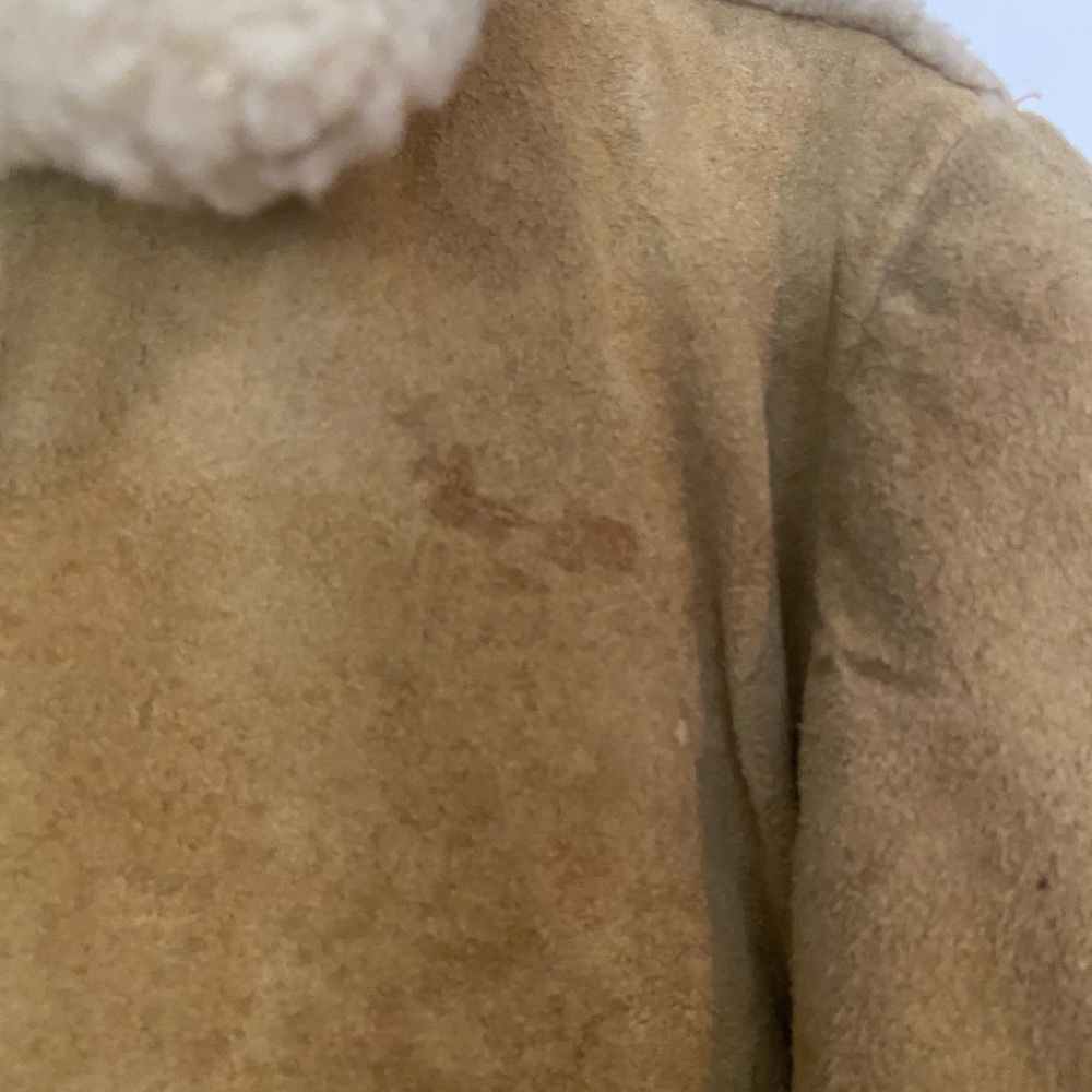 Sears Mustard-Tan Shearling-Trim Suede Western Jacket Sz 42R - Picture 3 of 10